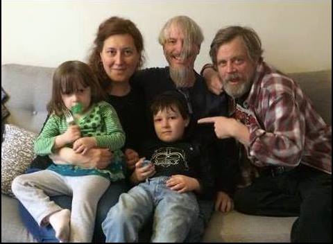 Craig with partner Clizia Gussoni, the adorable Gracie and Griffin and a Luke Skywalker cosplayer